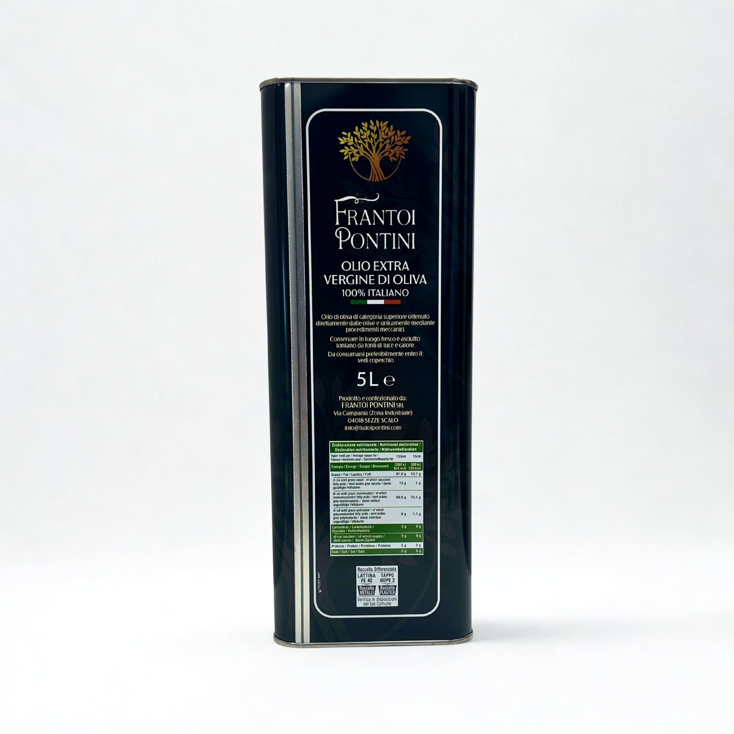 Olio Extra Vergine di Oliva in Lattina 5L – Frantoi Pontini