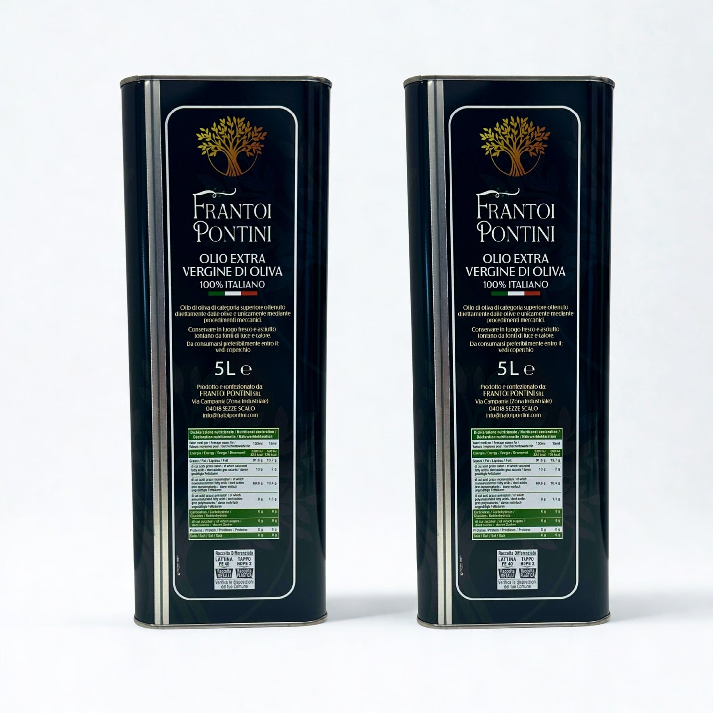 Olio Extra Vergine di Oliva 2 Lattine 5L – Frantoi Pontini