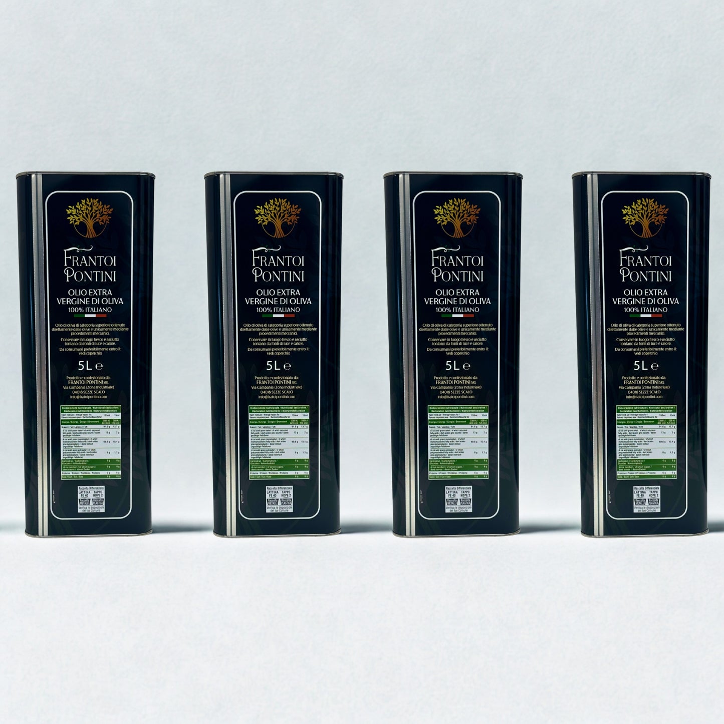 Olio Extra Vergine di Oliva 4 Lattine 5L – Frantoi Pontini