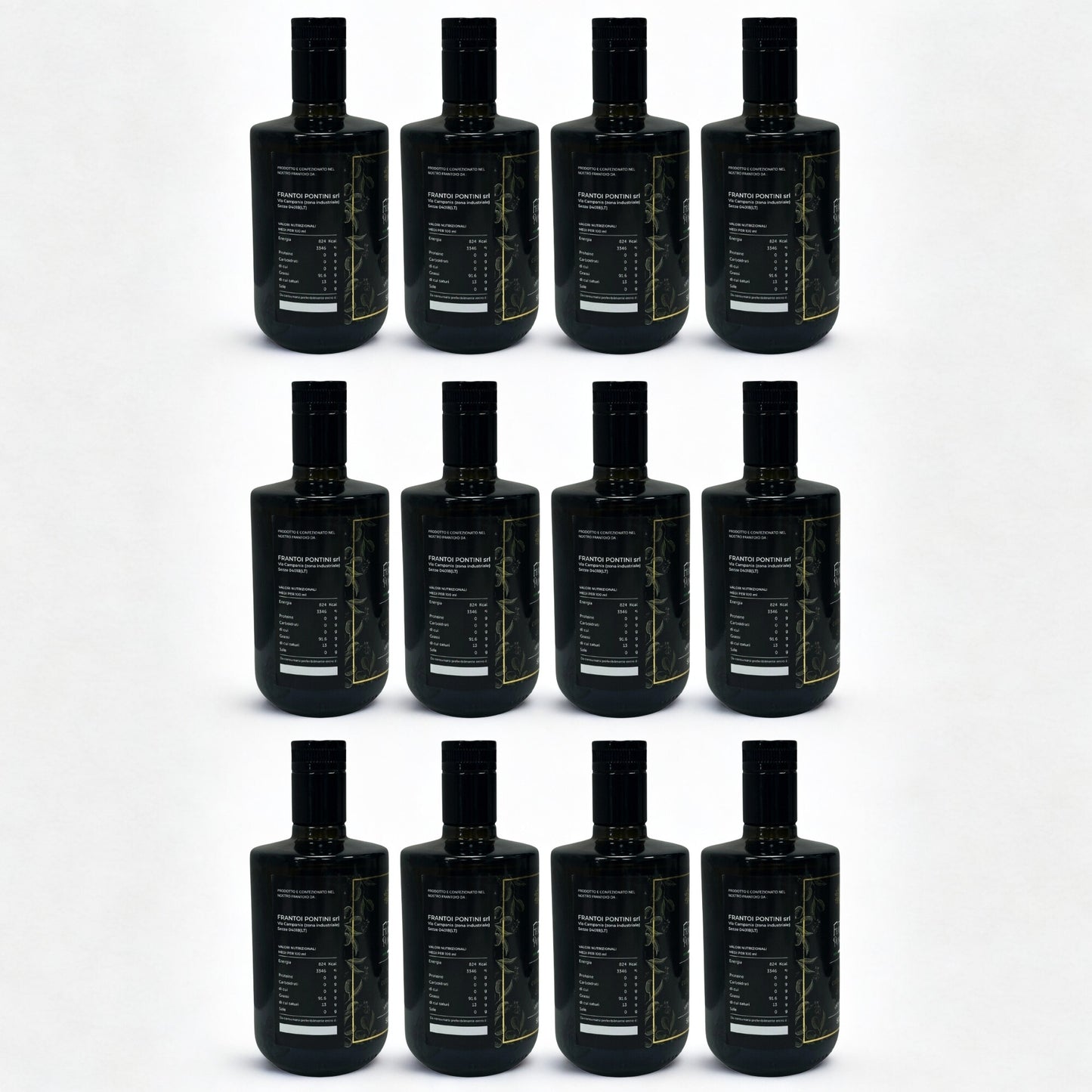 Olio Extra Vergine di Oliva 12 Bottiglie 500 ml – Frantoi Pontini